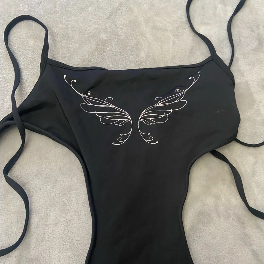 New! Frankie’s amalia black one piece monokini butterfly tattoo 24159